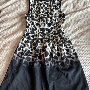Vince Camuto Black and White Leopard Print Dress